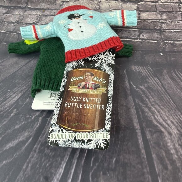 Uncle Bob's Ugly Sweater Wine Bottle Sweater covet Lot of 2 - Picture 3 of 3